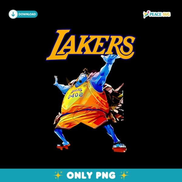 Jinbe One Piece x Los Angeles Lakers Basketball Png