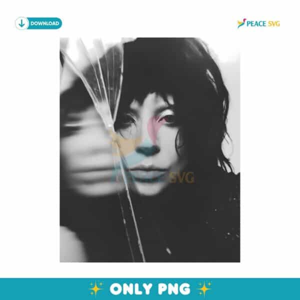 Lady Gaga Intense Gaze with Fragmented Mirror Effect Png