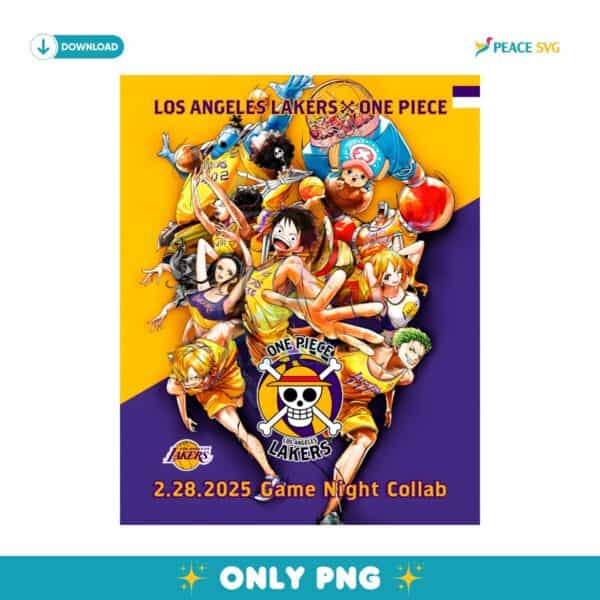 Los Angeles Lakers X One Piece Game Night Collab PNG