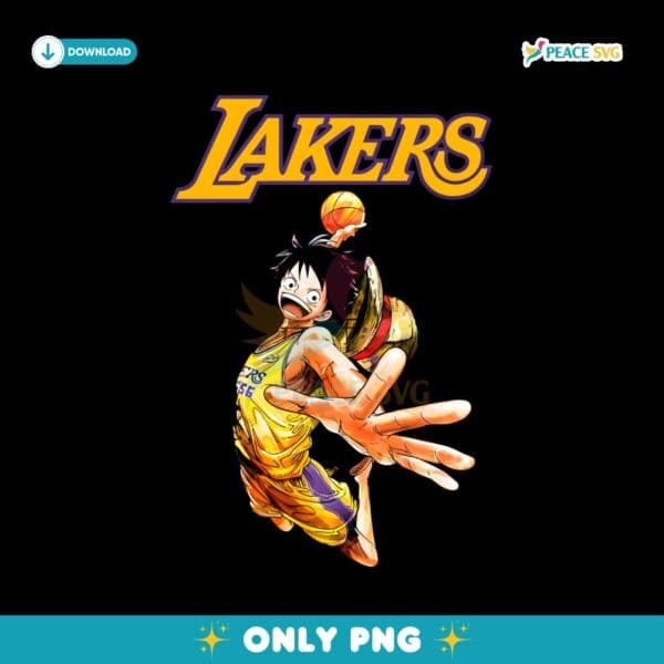 Los Angeles Lakers X One Piece Monkey D Luffy PNG