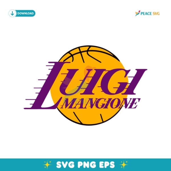 Luigi Mangione Los Angeles Lakers Parody SVG