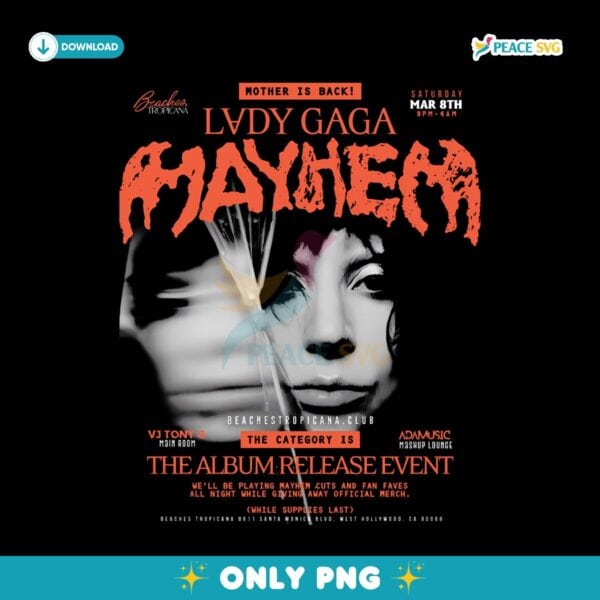 Mayhem Lady Gaga The Album Release Event Back Png