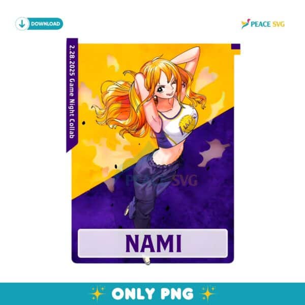 Nami Los Angeles Lakers X One Piece PNG