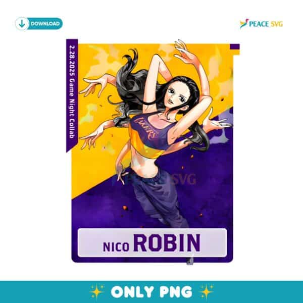 Nico Robin Los Angeles Lakers X One Piece PNG