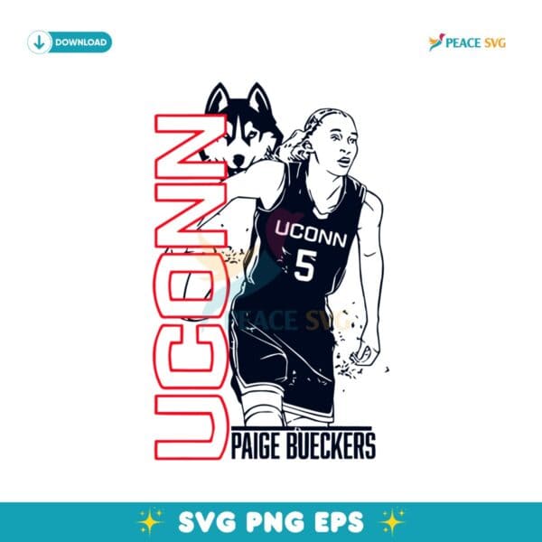 Paige Bueckers Vertical Layer Uconn Basketball SVG