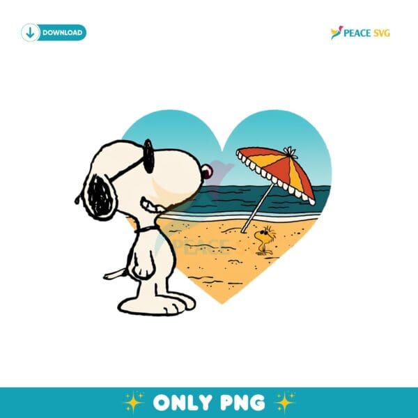 Peanuts Summer Edition Snoopy Hearts The Beach Png