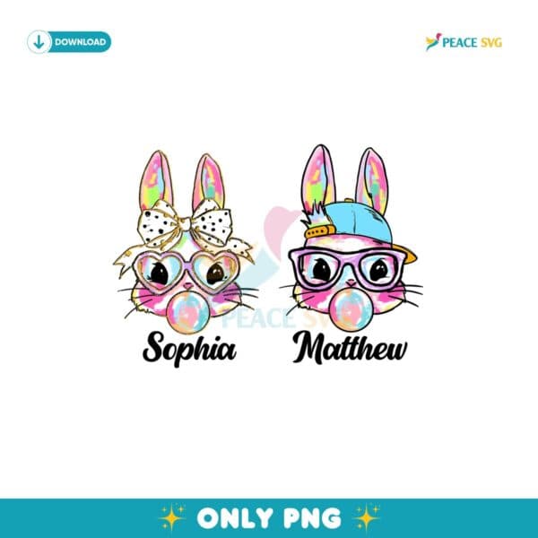 Personalized Kid Name Easter Bunny Brushstroke Png