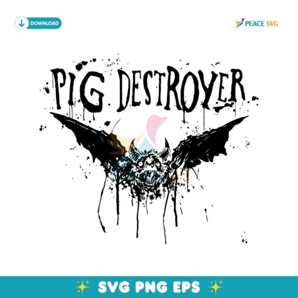 Pig Destroyer Bat Splatter Art SVG