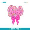 Preppy Floral Gigi Coquette Bow Glitter Flower Png