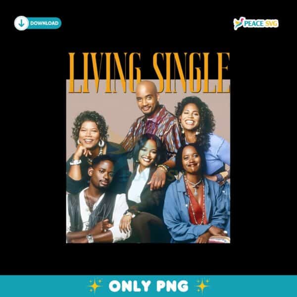 Retro 90S Living Single Television Sitcom Cast Poster PNG