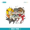 Retro Ballpark Mama Checkered Coquette Bow Png