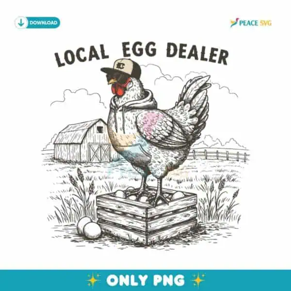 Retro Chicken Lady Local Egg Dealer PNG