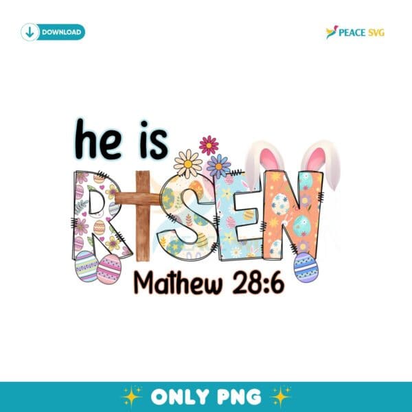 Retro Easter Coquette Bow He Is Risen PNG