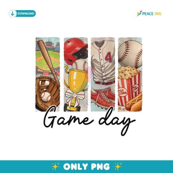 Retro Game Day Baseball Coquette Bow Mlb Png