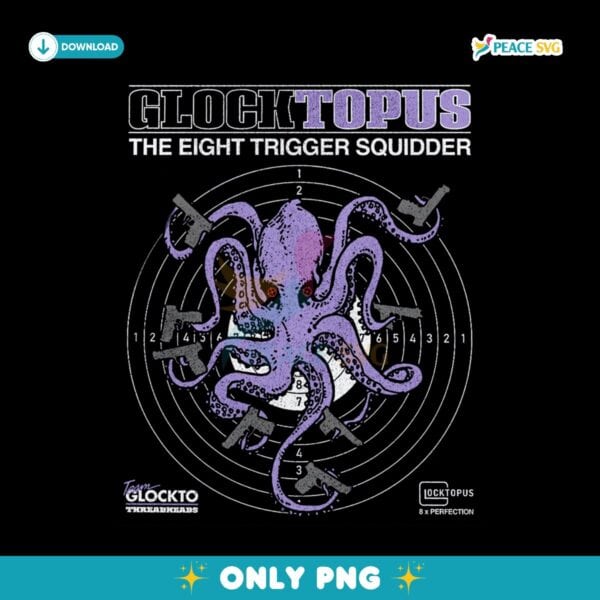 Retro Glocktopuss The Eight Trigger Squidder PNG