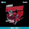 Retro Logan Thompson 48 Washington Capitals Hockey PNG