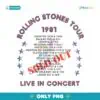 Retro Rolling Stones Tour 1981 Live In Concert PNG