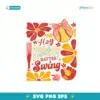 Retro Softball Batter Swing Coquette Flowers Svg