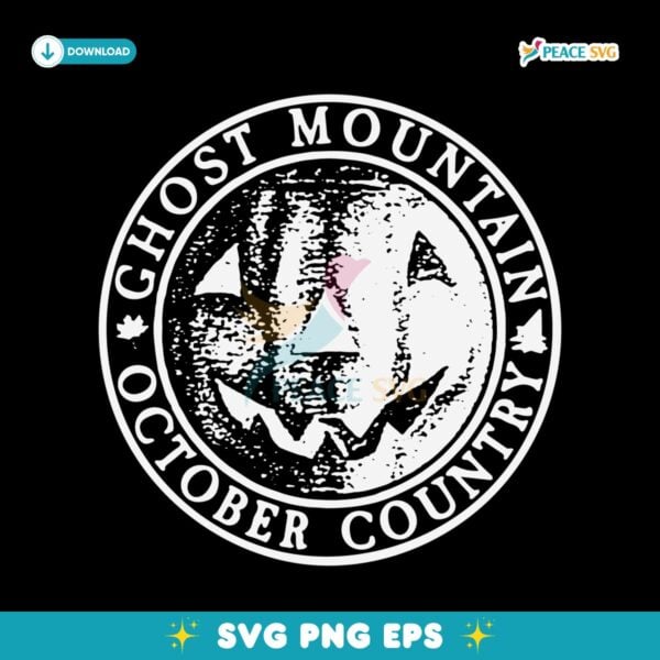 Retro Vintage Ghost Mountain October Country Logo SVG