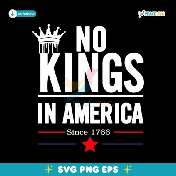 Retro Vintage No Kings In America Since 1766 SVG