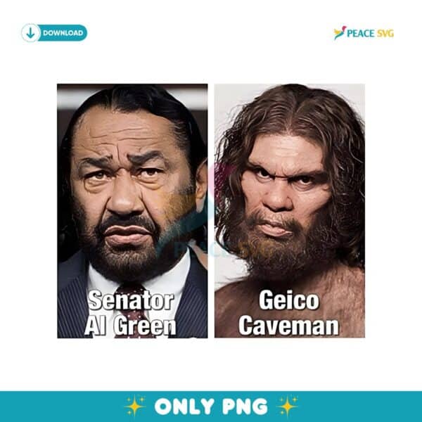 Senator Al Green With Geico Caveman Funny Meme PNG