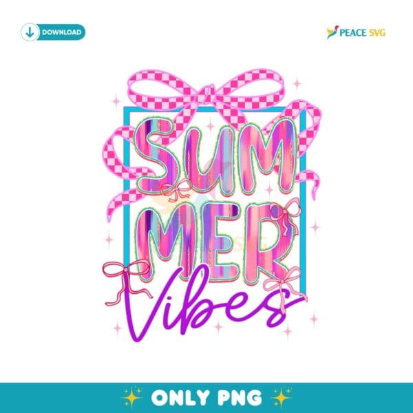 Summer Vibes Coquette Brushstroke Glitter PNG