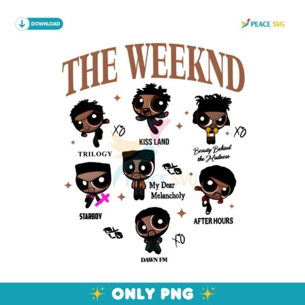 The Weeknd As The Powerpuff Girls Album PNG