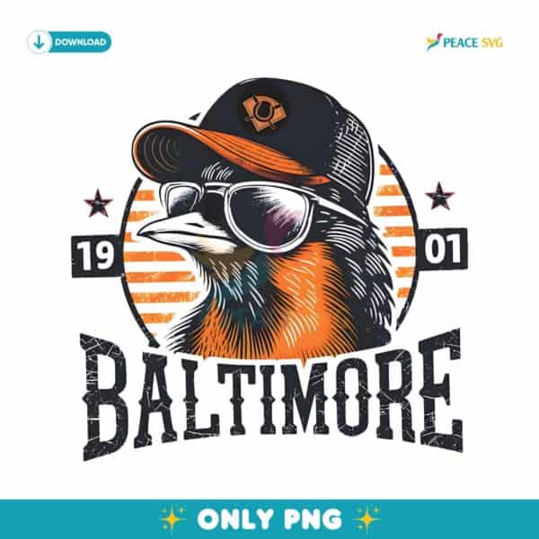 Vintage Baltimore Orioles Mascot Est 1901 Baseball Fans PNG