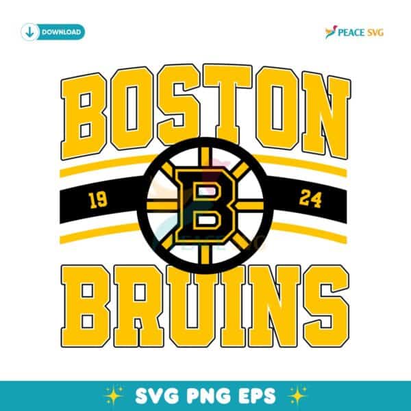 Vintage Boston Bruins Hockey Logo 1924 SVG