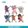 Vintage Cartoon Character In Summer Bundle PNG