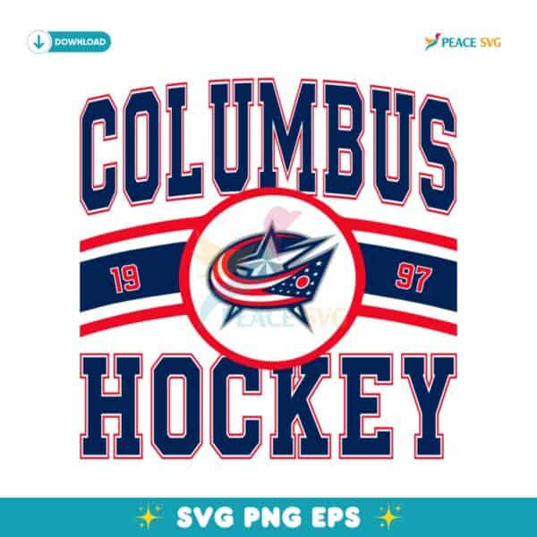 Vintage Columbus Blue Jackets  Hockey Logo 1997 SVG