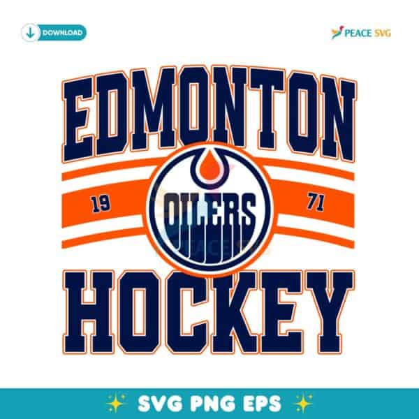 Vintage Edmonton Oilers Hockey Logo 1971 SVG