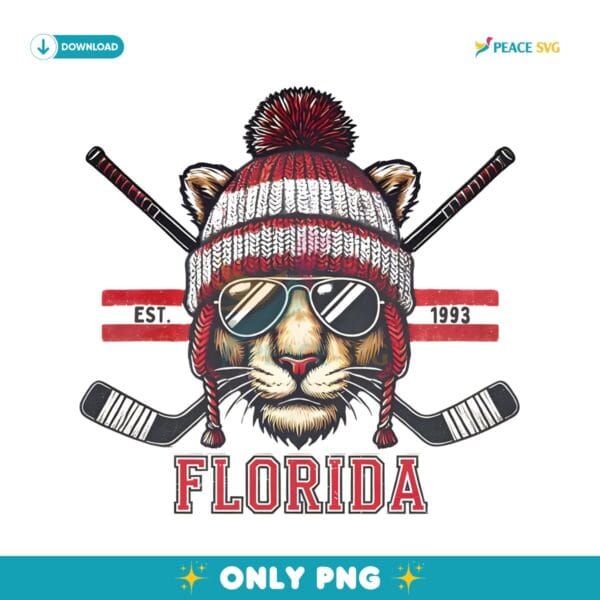 Vintage Florida Panther Mascot Est 1993 Hockey Fans PNG