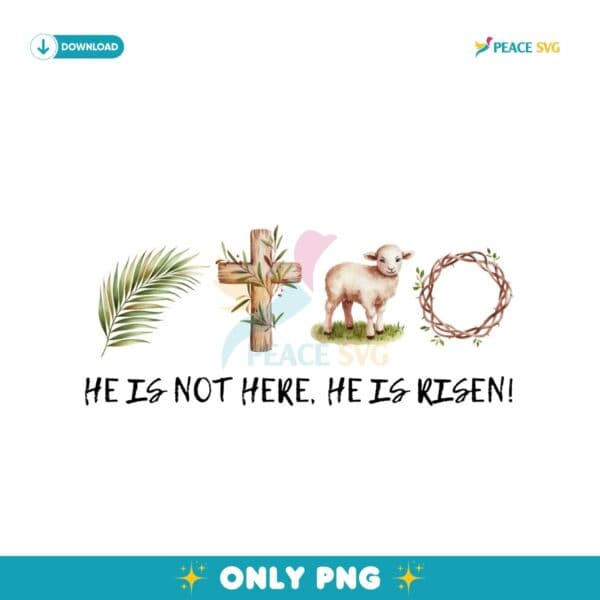 Vintage Jesus He Is Not Here He Is Risen PNG