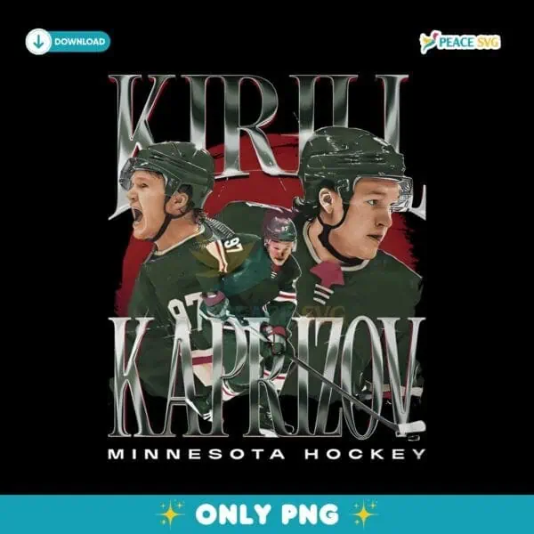 Vintage Kirill Kaprizov Minnesota Wild Hockey PNG