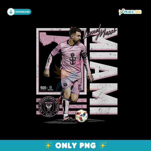 Vintage Lionel Messi Black Inter Miami CF State Png