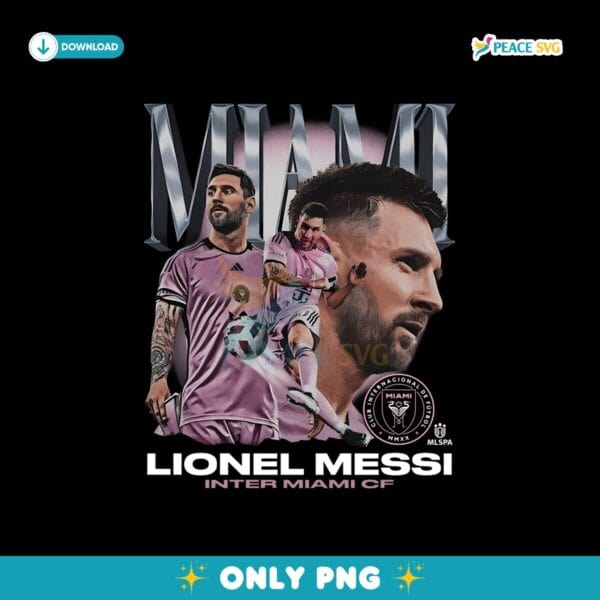 Vintage Lionel Messi Inter Miami CF MLS Png