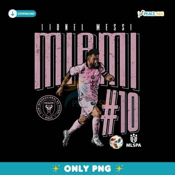 Vintage Miami CF Lionel Messi Major League Soccer Png