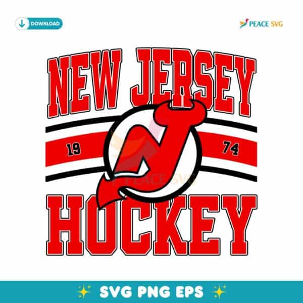 Vintage New Jersey Devils Hockey Logo 1974 SVG