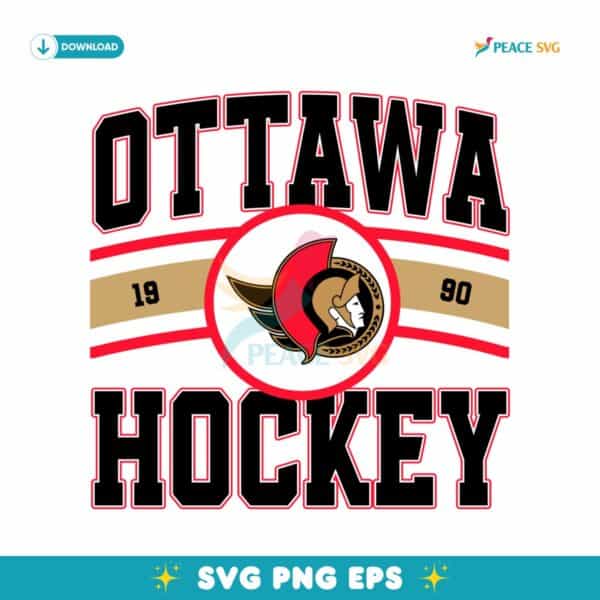 Vintage Ottawa Senators Hockey Logo 1990 SVG