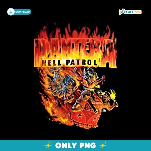 Vintage Pantera Hell Patrol PNG