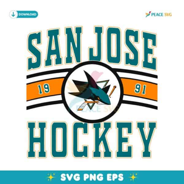 Vintage San Jose Sharks Hockey Logo 1991 SVG