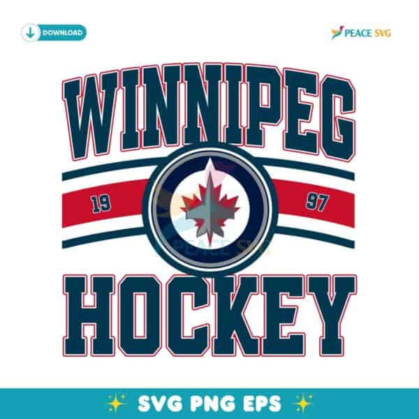 Vintage Winnipeg Jets Hockey Logo 1997 SVG