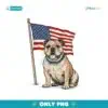 Watercolor American Bulldog Usa Flag PNG