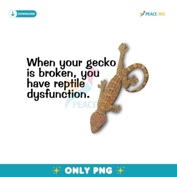 When Your Gecko Is Broken You Have Reptile Dysfunction PNG