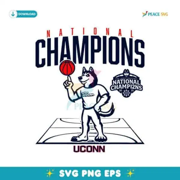 2025 Ncaa Champions Mascot Uconn Womens Basketball SVG