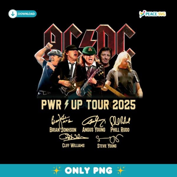 Acdc Power Up Tour 2025 Signature For Music Lover Png