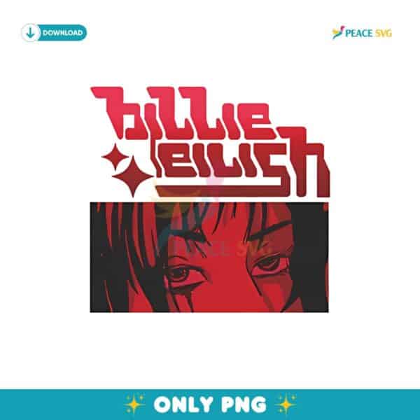 Anime Style Billie Eilish Red Aesthetic PNG