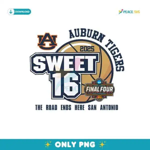 Auburn Tigers 2025 Sweet 16 Final Four Png