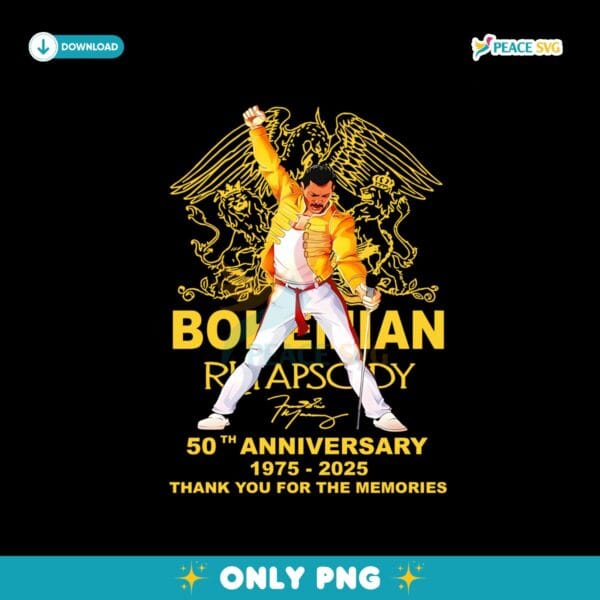 Bohemian Rhapsody 55th Anniversary 1975 2025 Png